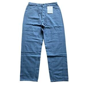 Free People X Sandrine Rose High Rise Ankle Mom Pant Women's 30 Slate Button Fly